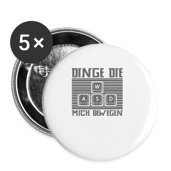 Dinge, die mich bewegen Gaming retro für Zocker - Buttons groß 56 mm (5er Pack) - Weiß - Vorne