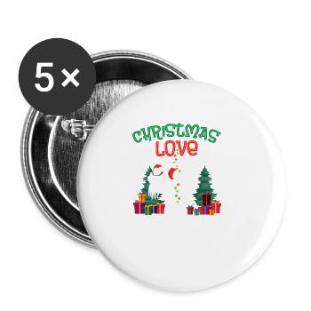 Danseuse de pole, Pole dance, Noël, Amour - Lot de 5 grands badges (56 mm) - blanc - Devant
