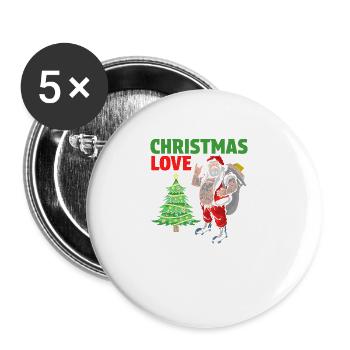 Heavy Hard Metal Christmas, Love Rock 'n' Roll - Buttons large 2.2''/56 mm (5-pack) - white - Front