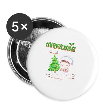 Noël, Amour et pâtisserie, Douce joie des fêtes - Lot de 5 grands badges (56 mm) - blanc - Devant