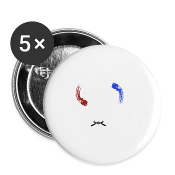 Black Belt: Motivation Martial Arts Kickboxing - Buttons large 2.2''/56 mm (5-pack) - white - Front