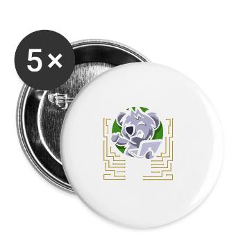 Lustiger Spruch "It Burns when i Pee"! - Buttons groß 56 mm (5er Pack) - Weiß - Vorne