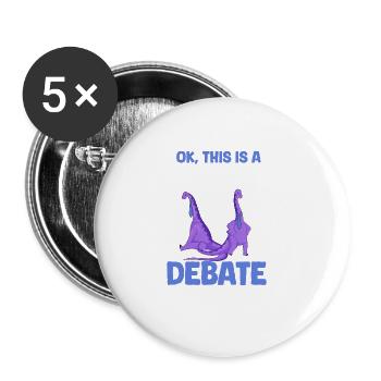 Dino Krawatte Business Meme funny Spruch Outfit - Buttons groß 56 mm (5er Pack) - Weiß - Vorne