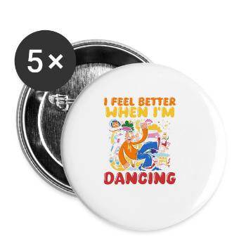 Feel The Rhythm: The Perfect Disco Party Dance - Buttons large 2.2''/56 mm (5-pack) - white - Front
