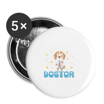 Trust me I'm a dogtor funny dog - Buttons large 2.2''/56 mm (5-pack) - white - Front