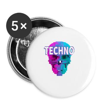 Techno House Party EDM Festival Goa Electro Rave - Buttons large 2.2''/56 mm (5-pack) - white - Front