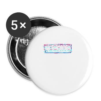 Techno House Party EDM Festival Goa Electro Rave - Buttons large 2.2''/56 mm (5-pack) - white - Front