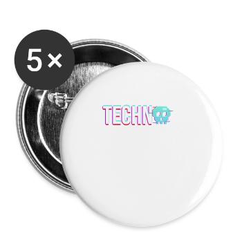 Techno House Party EDM Festival Goa Electro Rave - Buttons large 2.2''/56 mm (5-pack) - white - Front