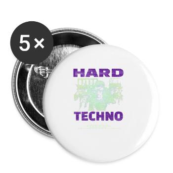 Techno House Party EDM Festival Goa Electro Rave - Lot de 5 grands badges (56 mm) - blanc - Devant