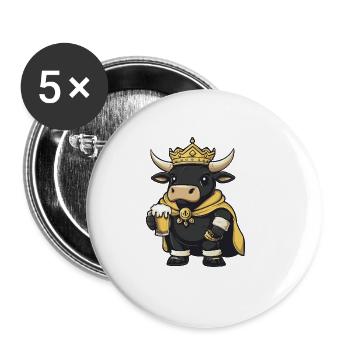 Bull Beer Drôle - Lot de 5 grands badges (56 mm) - blanc - Devant
