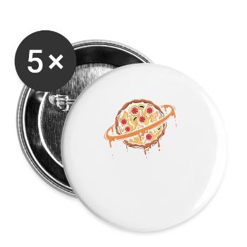 Pizzeria Chef italienisches Restaurant, Pizza Koch - Buttons groß 56 mm (5er Pack) - Weiß - Vorne