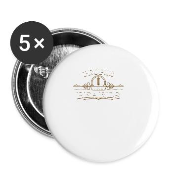 Des gens avec des barbes ! Citation de barbe de coiffeur drôle - Lot de 5 grands badges (56 mm) - blanc - Devant