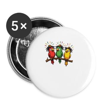 Rastafari Music Vibes Only Rasta Jamaica Reggae - Buttons large 2.2''/56 mm (5-pack) - white - Front