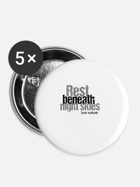 Ruhe unter dem Nachthimmel - Buttons groß 56 mm (5er Pack) - Weiß