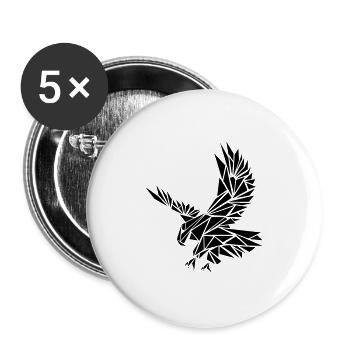 Adler - Buttons groß 56 mm (5er Pack) - Weiß - Vorne