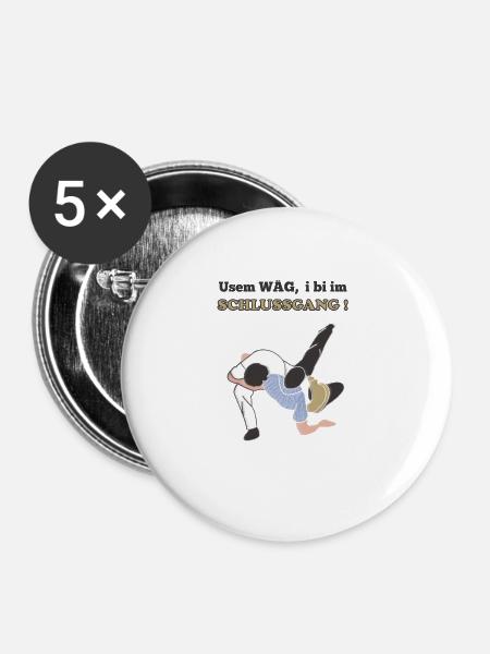 Schwingen Schwinger Übersprung - Buttons groß 56 mm (5er Pack) - Weiß