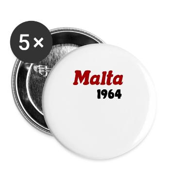Malta 1964 - Buttons groß 56 mm (5er Pack) - Weiß - Vorne