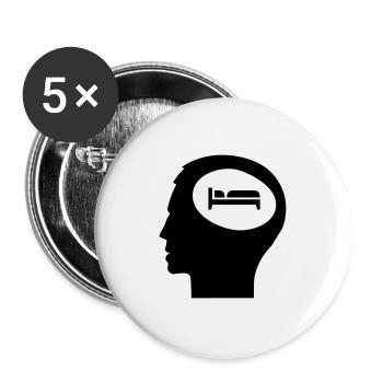 Nur Schlafen im Kopf; Müde - Buttons large 2.2''/56 mm (5-pack) - white - Front