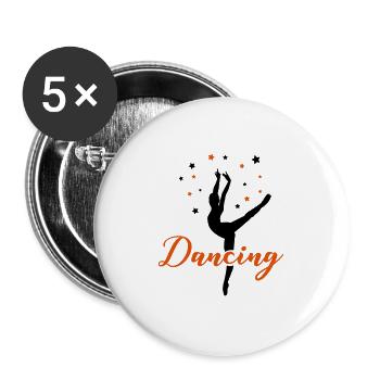 ballet dancing 02 - Lot de 5 grands badges (56 mm) - blanc - Devant