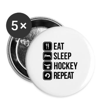 Eishockey - Buttons groß 56 mm (5er Pack) - Weiß - Vorne