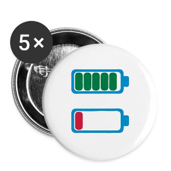 battery charge low battery empty fatigue - Buttons large 2.2''/56 mm (5-pack) - white - Front