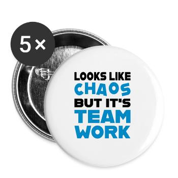 Travail d'équipe - Lot de 5 grands badges (56 mm) - blanc - Devant