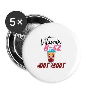 B-52 Vitamin Hot Shot - Buttons groß 56 mm (5er Pack) - Weiß - Vorne