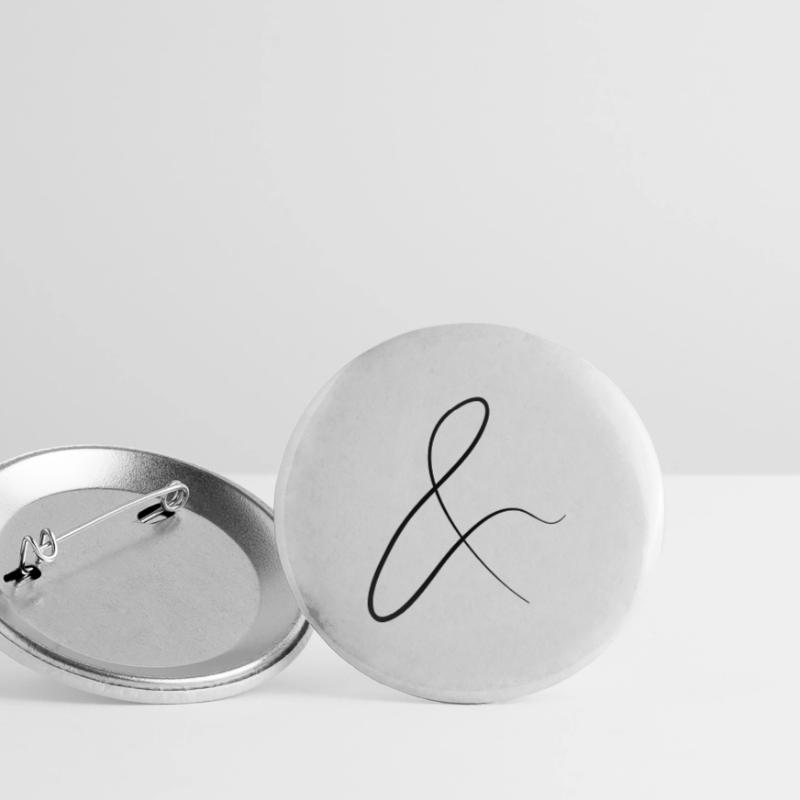 and characters in cursive script Buttons large 2.2''/56 mm (5-pack)