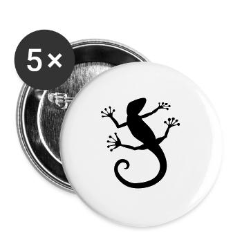 Krafttier Eidechse - Buttons groß 56 mm (5er Pack) - Weiß - Vorne