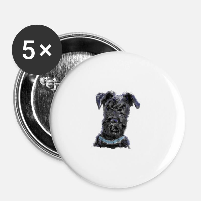Kerry Blue Terrier - Buttons large 2.2''/56 mm (5-pack) - white