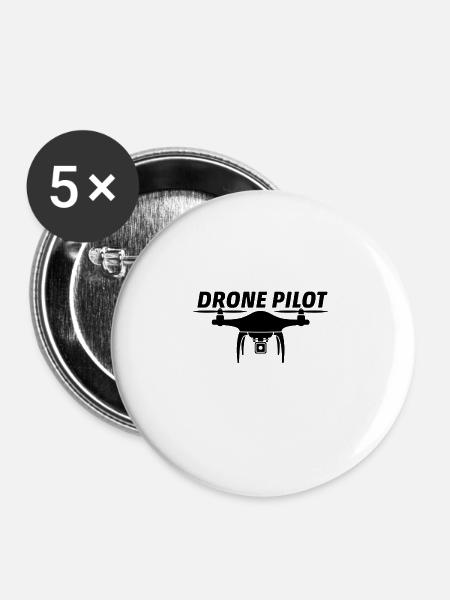 Drone Pilot - Buttons groß 56 mm (5er Pack) - Weiß