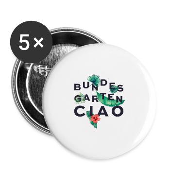 Bundesgartenciao Blumen - Buttons groß 56 mm (5er Pack) - Weiß - Vorne