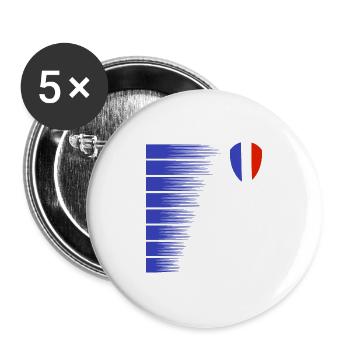 Rugby France Rugby Maillot Pour les Français France - Lot de 5 grands badges (56 mm) - blanc - Devant