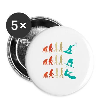 Wakeboarding evolution gift - Buttons large 2.2''/56 mm (5-pack) - white - Front