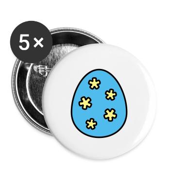 Oeuf de Pâques coloré - Lot de 5 grands badges (56 mm) - blanc - Devant