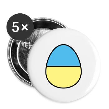 Oeuf de Pâques coloré - Lot de 5 grands badges (56 mm) - blanc - Devant