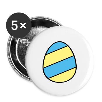 Oeuf de Pâques rayé - Lot de 5 grands badges (56 mm) - blanc - Devant