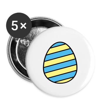 Oeuf de Pâques coloré - Lot de 5 grands badges (56 mm) - blanc - Devant