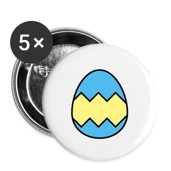Oeuf de Pâques coloré - Lot de 5 grands badges (56 mm) - blanc - Devant