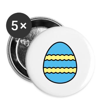 Oeuf de Pâques coloré - Lot de 5 grands badges (56 mm) - blanc - Devant