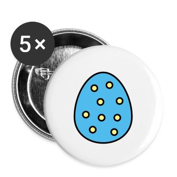 Œuf de Pâques marqué - Lot de 5 grands badges (56 mm) - blanc - Devant