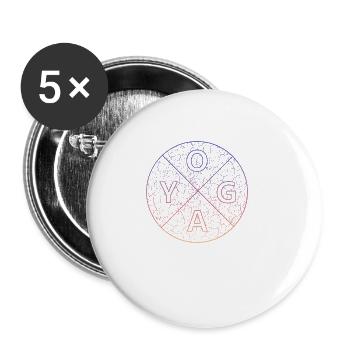 Yoga Yogi Namaste Design - Buttons groß 56 mm (5er Pack) - Weiß - Vorne