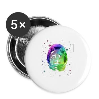 Raum Fox - Buttons groß 56 mm (5er Pack) - Weiß - Vorne