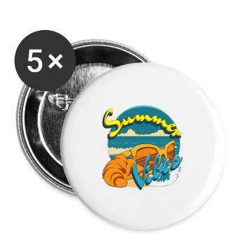 Summer vibes Retro style - Buttons large 2.2''/56 mm (5-pack) - white - Front