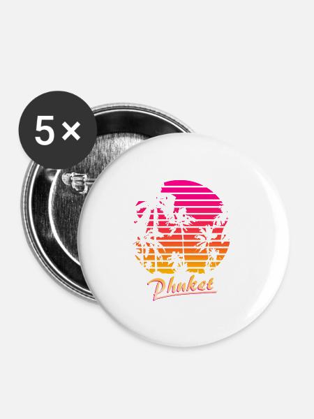 Phuket - Buttons groß 56 mm (5er Pack) - Weiß