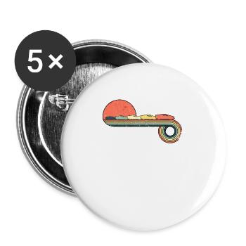 Car Sportscar Retro Vintage Sunset Rainbow Color - Buttons large 2.2''/56 mm (5-pack) - white - Front