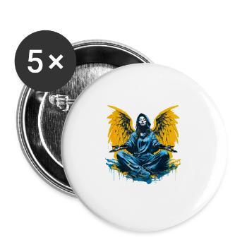 Frau mit Engelsflügel Engel Esoterik Flügel - Buttons groß 56 mm (5er Pack) - Weiß - Vorne