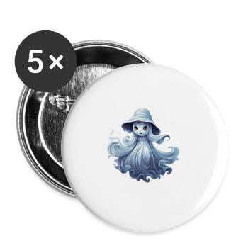 Niedlicher Freundlicher Geist für Kinder für - Buttons groß 56 mm (5er Pack) - Weiß - Vorne