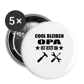 Opa - Buttons groß 56 mm (5er Pack) - Weiß - Vorne