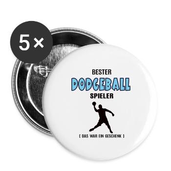 Dodgeball Spieler Bester Dodgeballer Geburtstag - Buttons groß 56 mm (5er Pack) - Weiß - Vorne